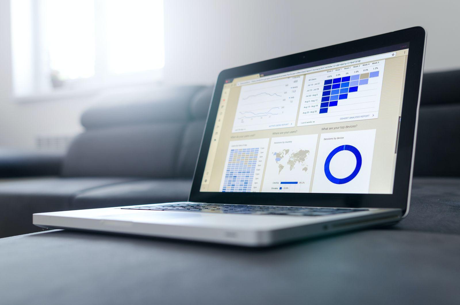 Data displayed in pie charts and bar charts
